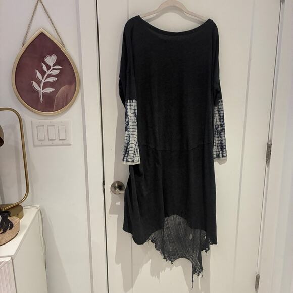 Raquel Allegra Charcoal Gray Long Sleeve Tunic Dress Sz Small - Picture 3 of 9